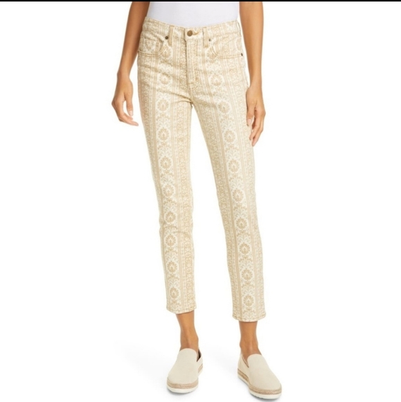 Nili Lotan Denim - NWOT NILI LOTAN crop skinny jeans khaki wallpaper print
